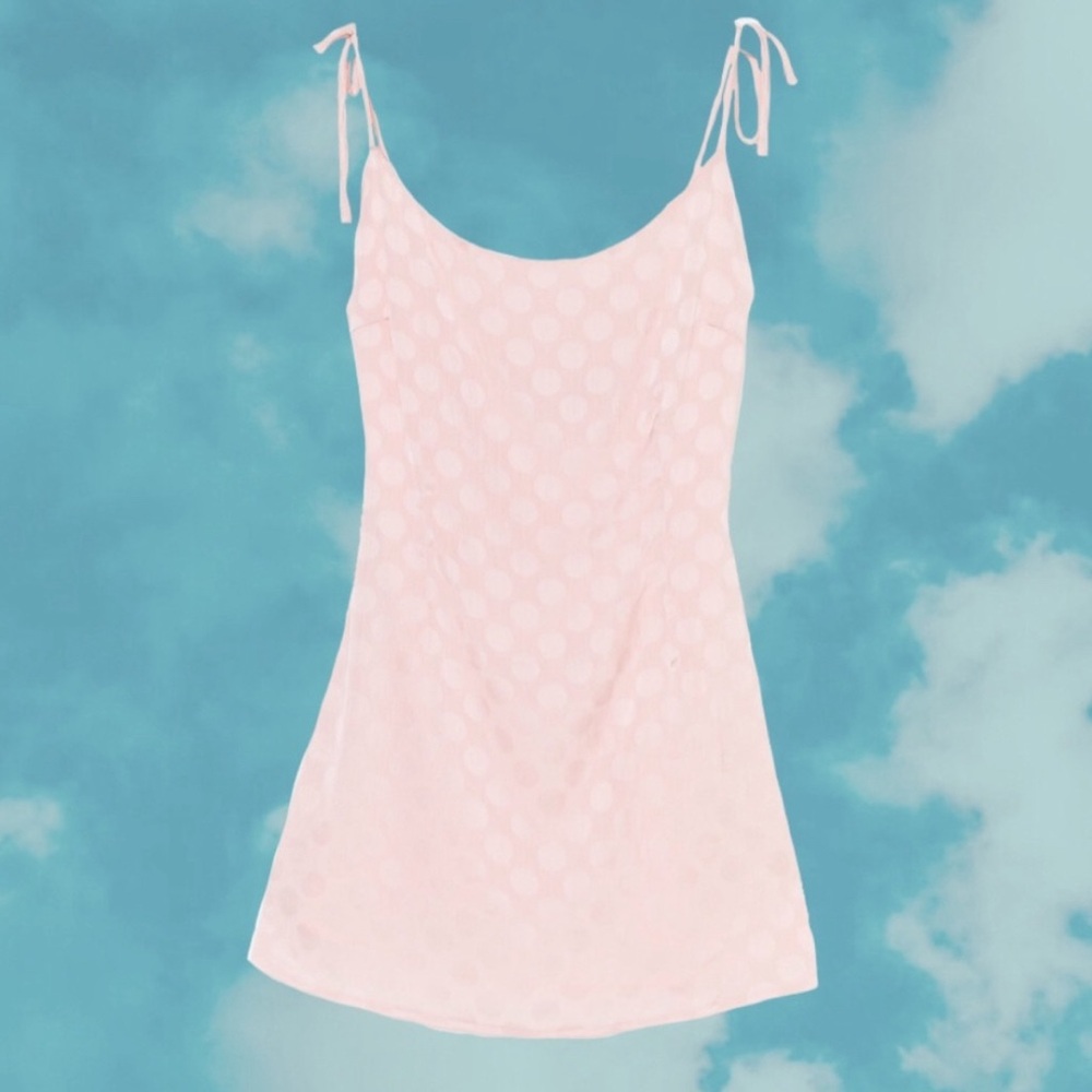 Jacquard Polka Dot Satin Mini Dress